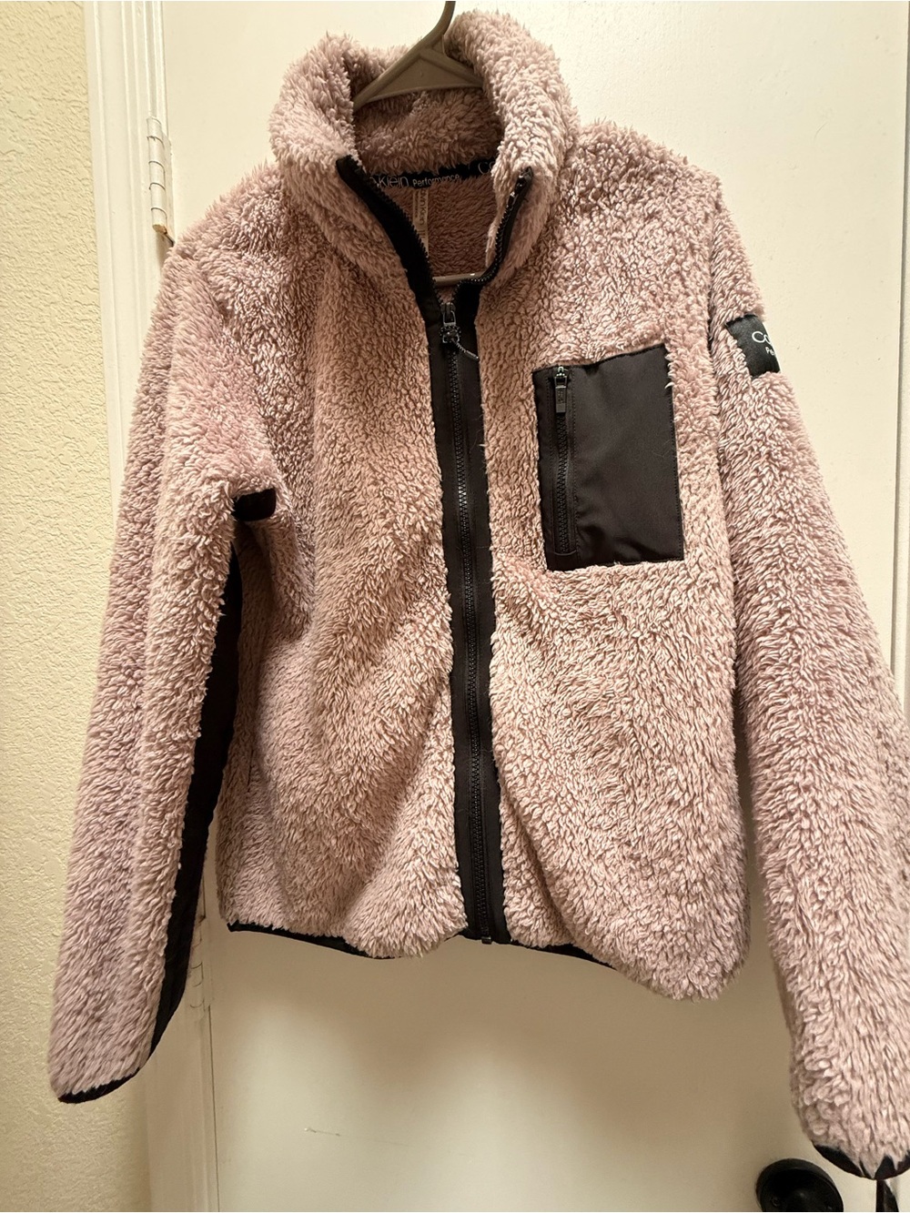 Calvin Klein Performance Sherpa Fleece Jacket Women’s Small Light Pink